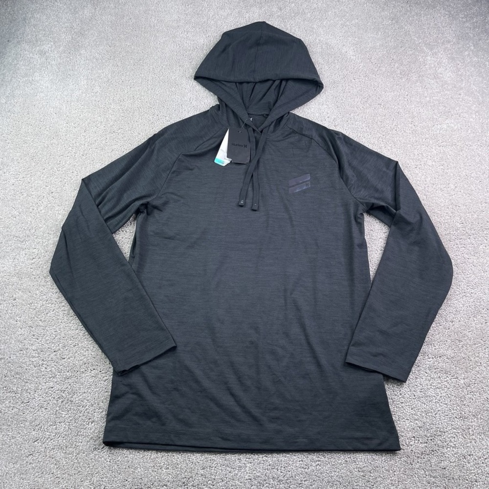 NEW Hurley Hoodie Mens Medium Black Exist Space Dye Performance Hooded Tee NWT